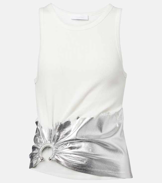 Gathered cotton-blend tank top | Rabanne