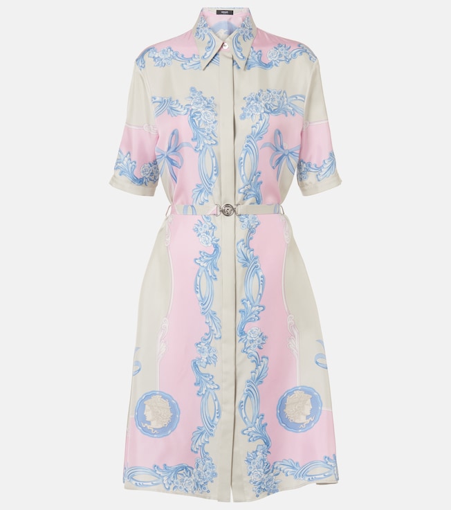 Floral silk shirt dress | Versace