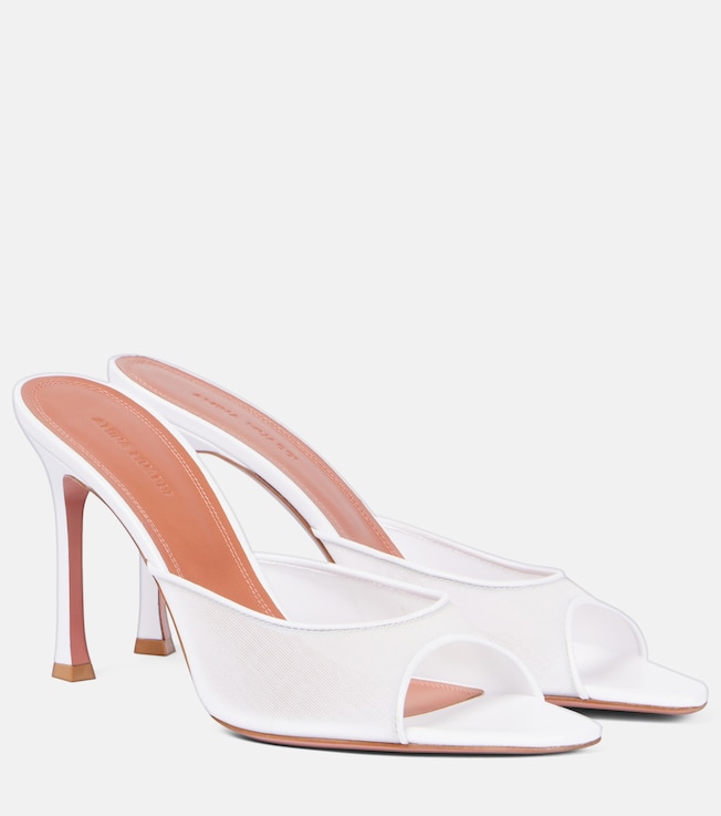 Bridal Alexa 95 mesh mules | Amina Muaddi