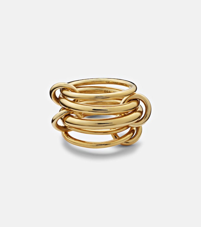 Aquarius 18kt gold linked rings | Spinelli Kilcollin