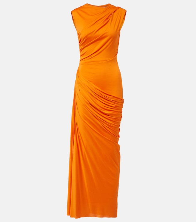 Draped silk jersey maxi dress | McQueen