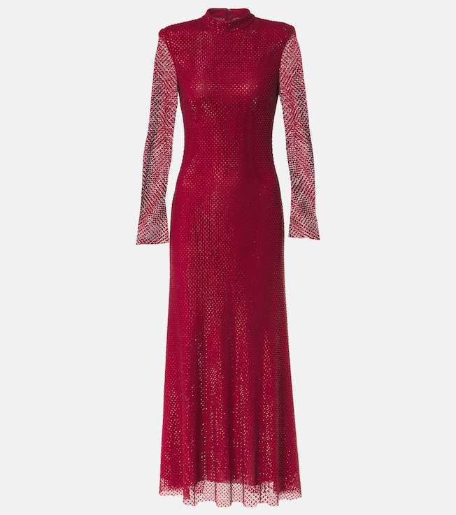 Embellished fishnet midi dress | Self-Portrait