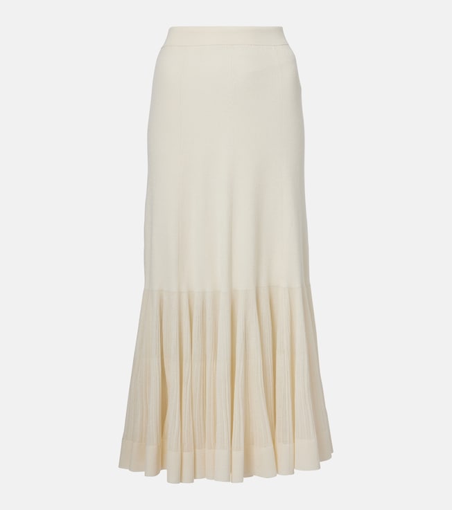 Illuminate pleated ribbed-knit midi skirt | Zimmermann