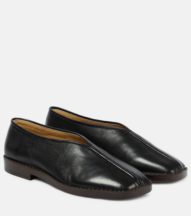Piped leather loafers | Lemaire