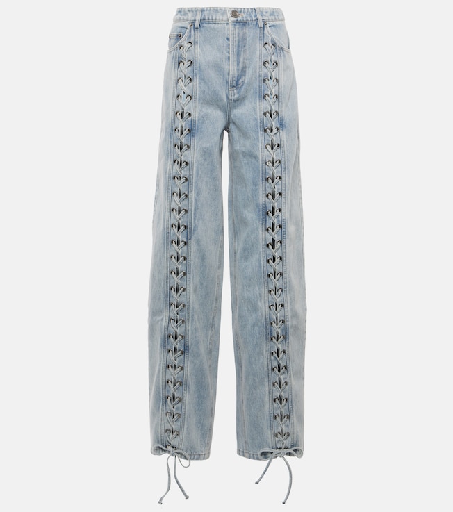Lace-detail straight jeans | Rotate
