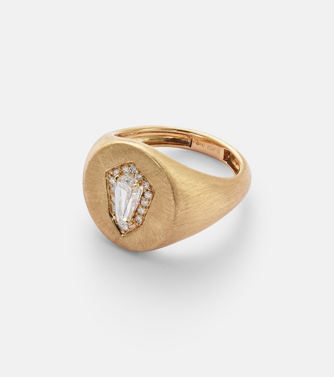 Kite 18kt gold pinky ring with diamonds | Kamyen