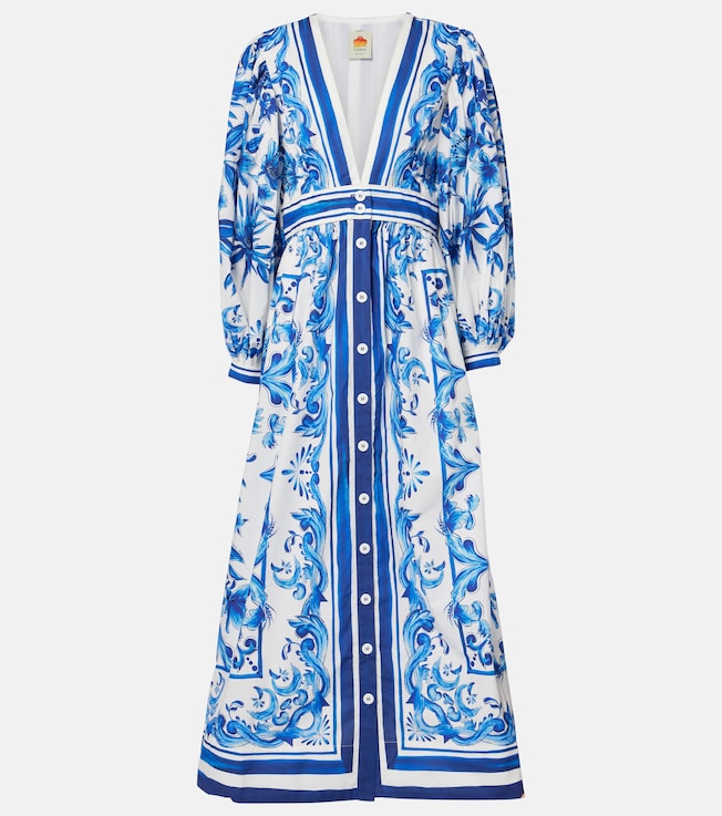 Garden Tiles cotton shirt dress | Farm Rio