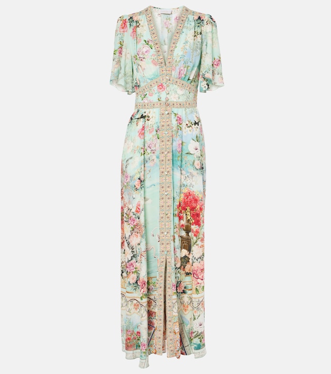 Floral embellished silk maxi dress | Camilla