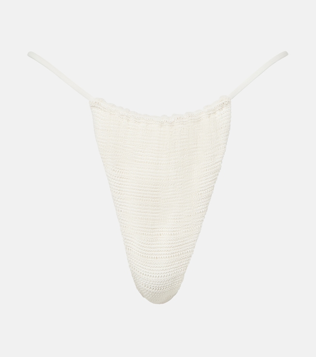 Brita cotton-blend crochet bikini bottoms | Faithfull