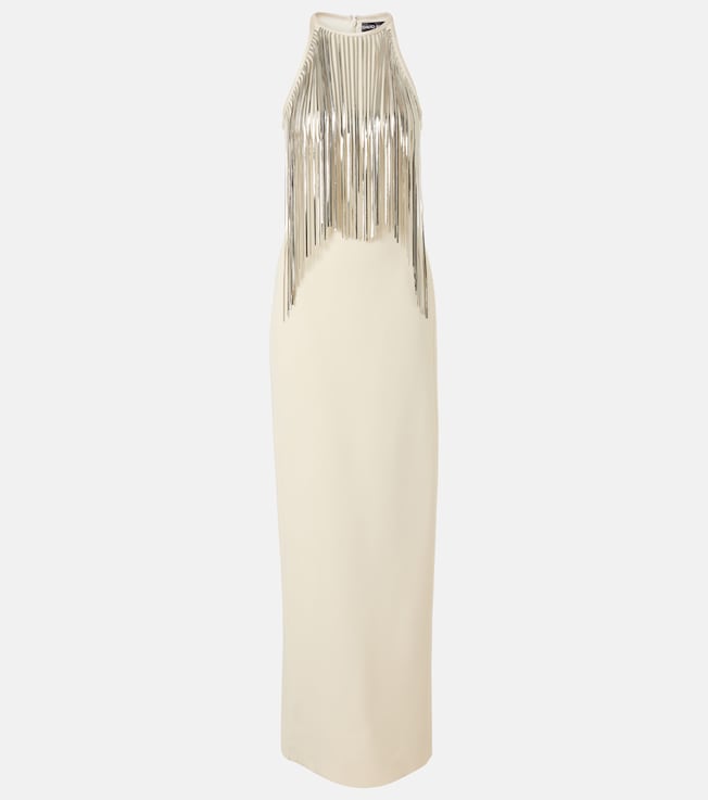 Chain-trimmed crêpe gown | David Koma