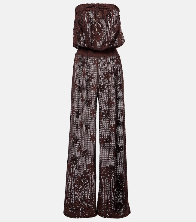 Viv off-shoulder cotton-blend jumpsuit | Melissa Odabash