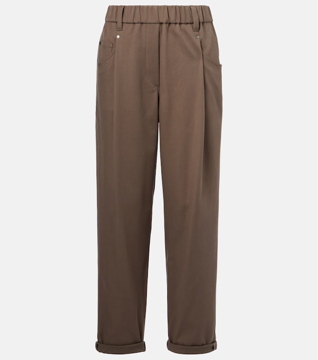 Cotton-blend slim pants | Brunello Cucinelli