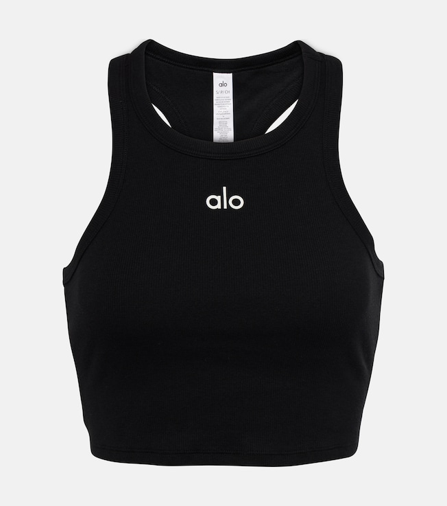 Aspire cropped cotton-blend tank top | Alo Yoga