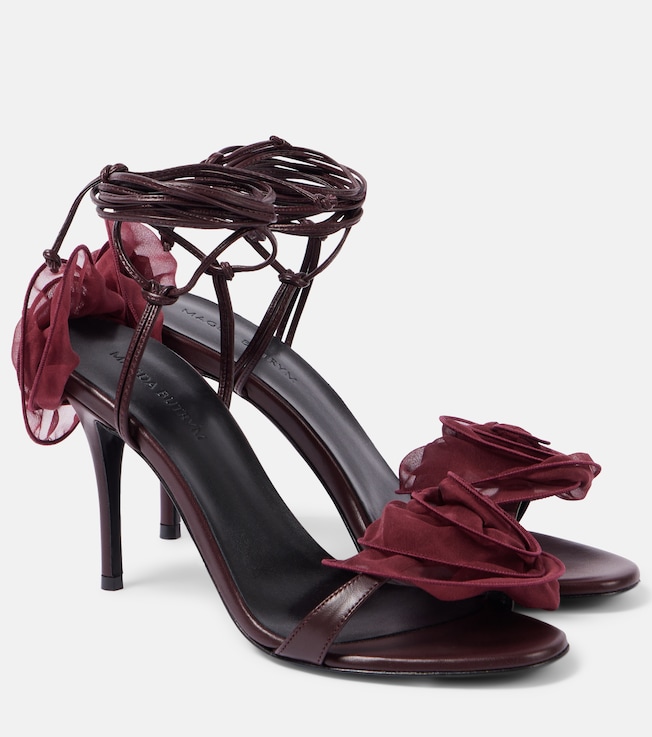 90 floral-appliqué leather sandals | Magda Butrym