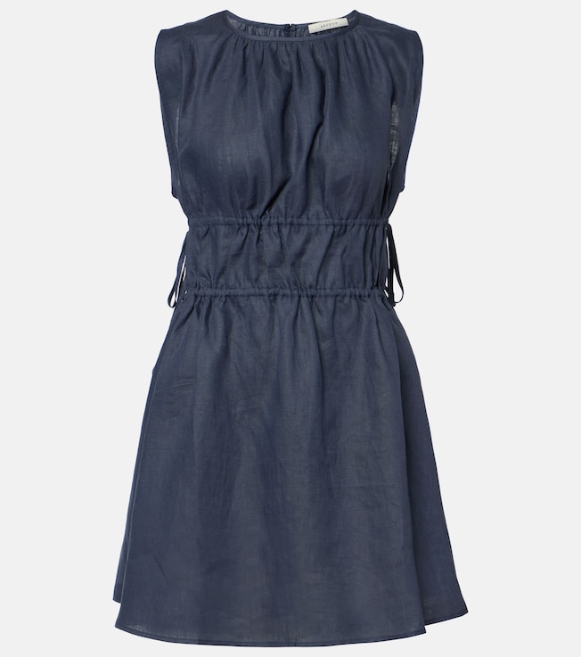 Como gathered linen minidress | Asceno