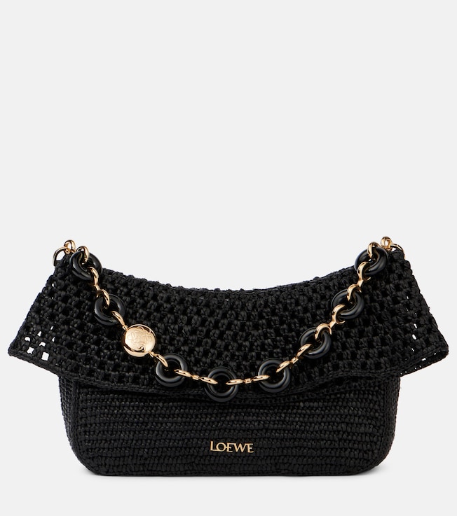 Paula's Ibiza Ola Small raffia shoulder bag | Loewe