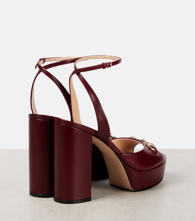 Horsebit leather platform sandals | Gucci