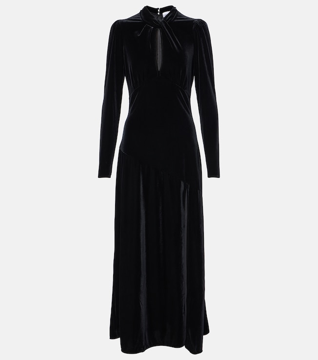 Cutout velvet midi dress | Ganni