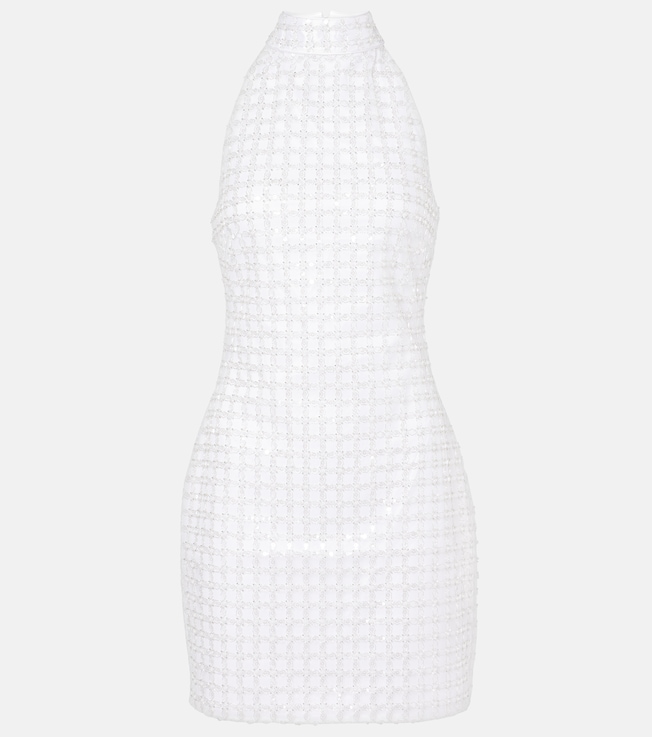 Bridal embellished halterneck minidress | Rotate