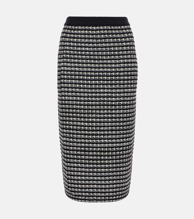 Wool and cotton-blend jacquard midi skirt | Tory Burch