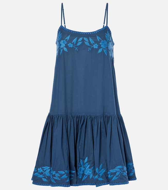 Embroidered chambray minidress | Juliet Dunn