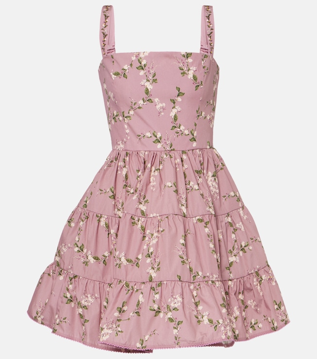 Lima Wisteria floral cotton minidress | Agua by Agua Bendita