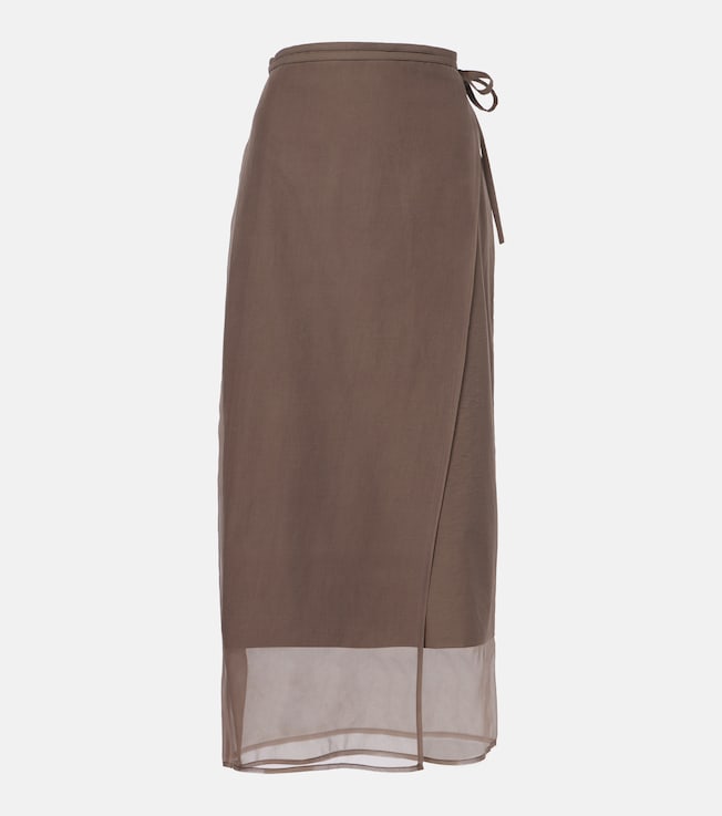 Cotton-blend midi skirt | Brunello Cucinelli
