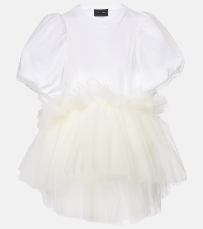 Tulle and cotton jersey top | Simone Rocha