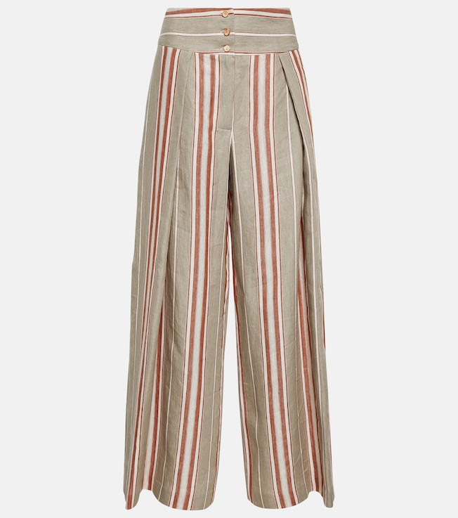 Notan striped wide-leg linen pants | Loro Piana