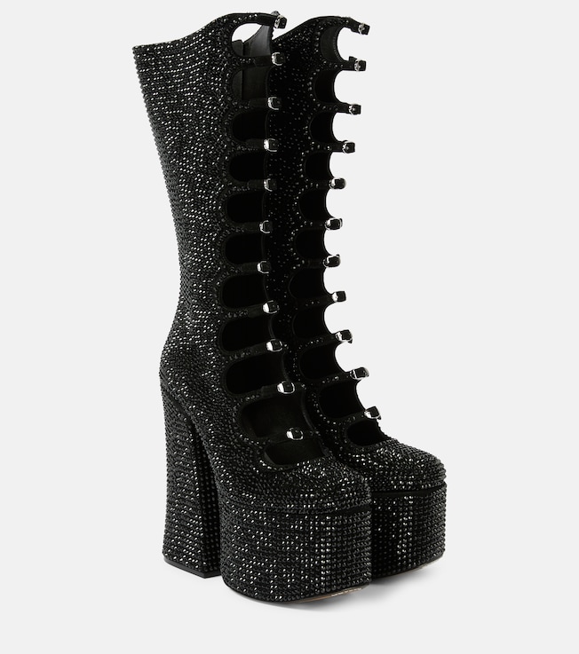 Kiki embellished suede platform knee-high boots | Marc Jacobs