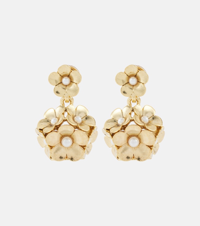 Floral faux pearl earrings | Oscar de la Renta