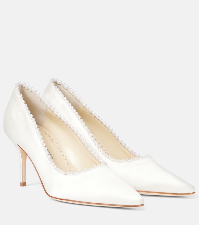Kifat 70 embellished satin pumps | Manolo Blahnik