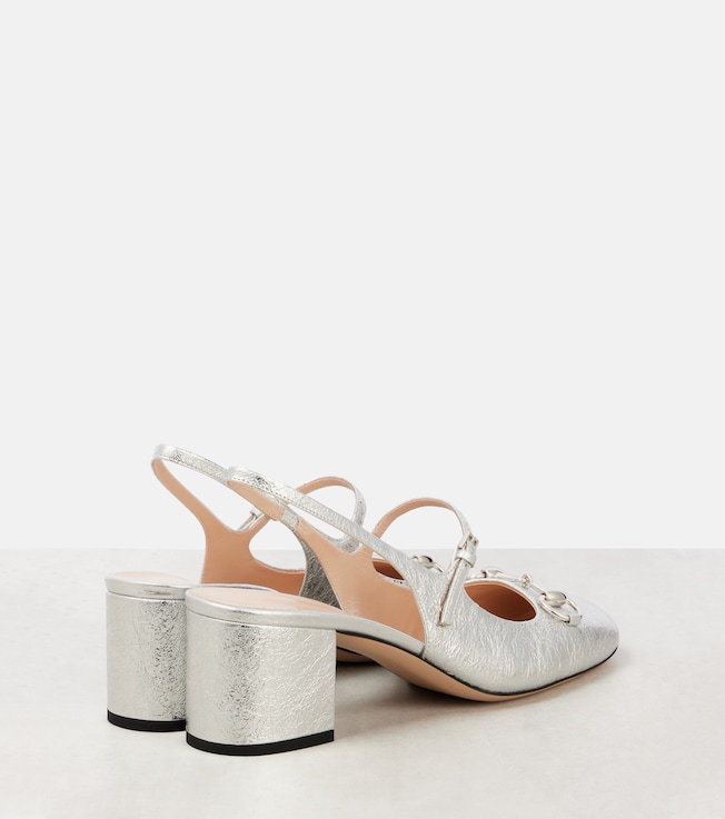 Horsebit leather slingback pumps | Gucci
