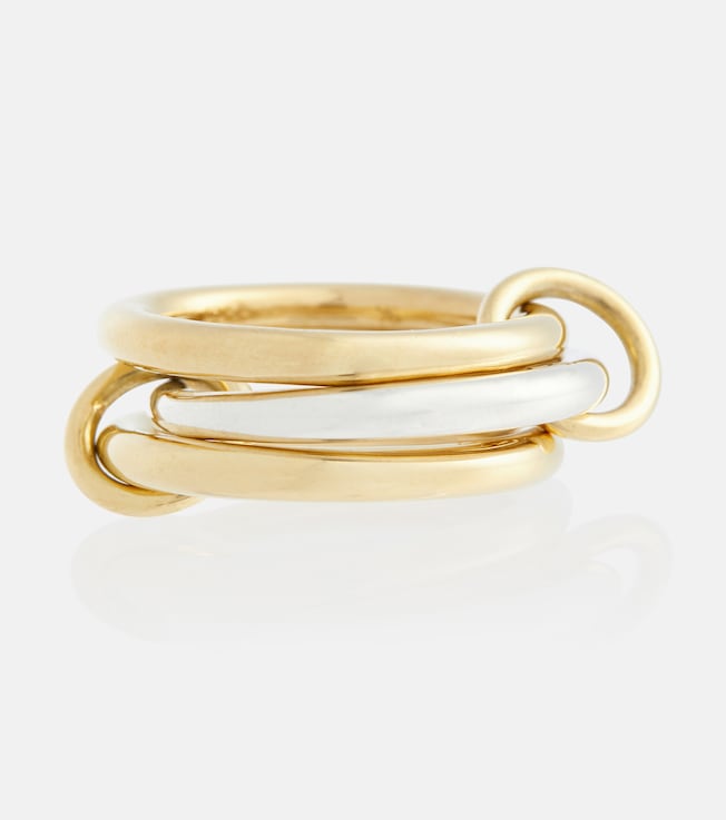 Taurus SG 18kt gold and sterling silver linked rings | Spinelli Kilcollin