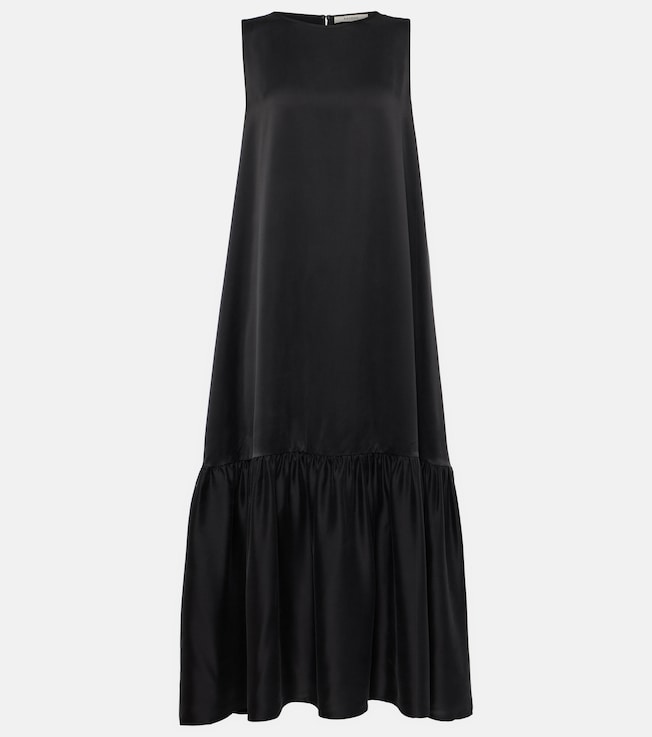 Rhea silk charmeuse midi dress | Asceno