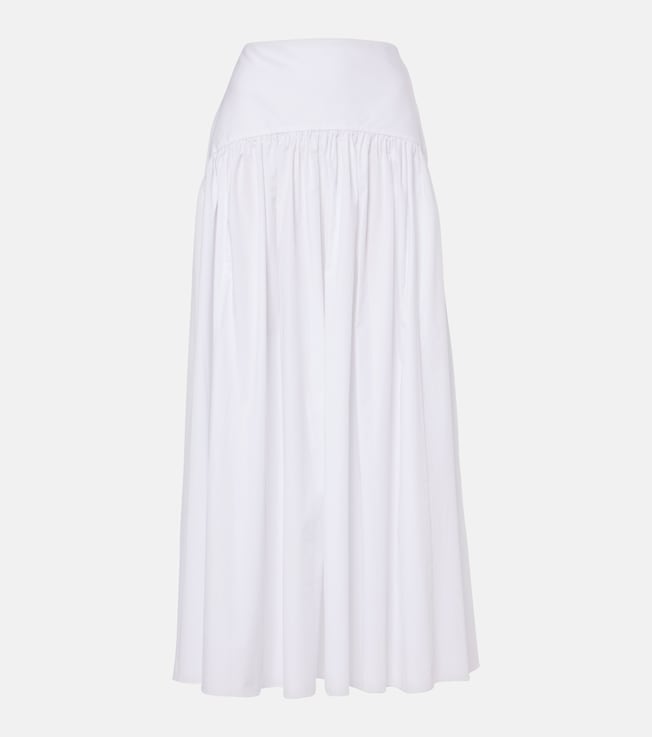 Procida high-rise cotton maxi skirt | Staud