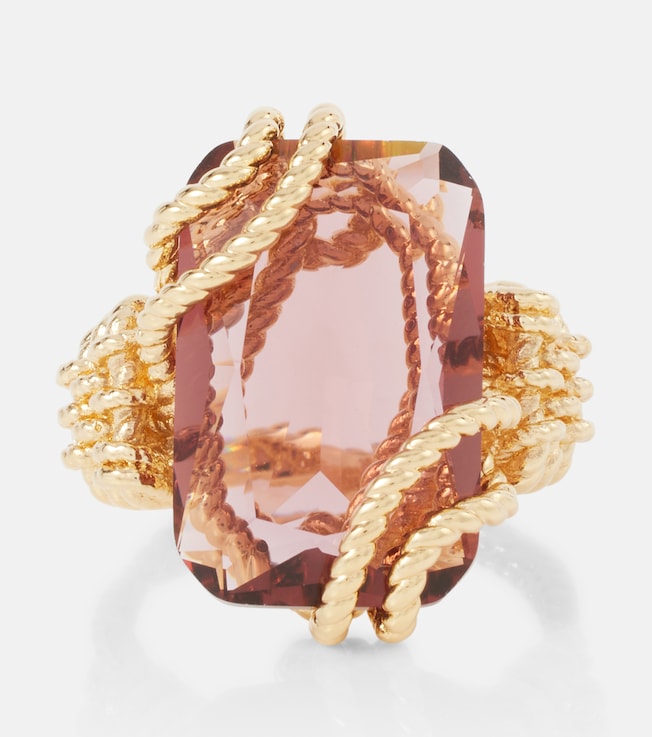 Bloom embellished gold-plated ring | Zimmermann