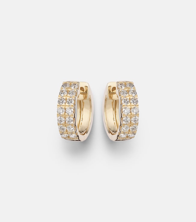 Twin 14kt gold earrings with diamonds | Stone and Strand