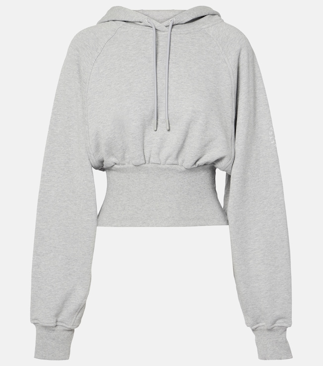 Cropped cotton jersey hoodie | Adidas by Stella McCartney
