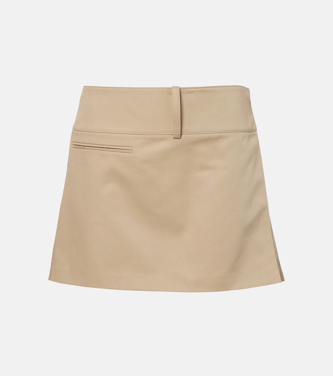 Belted and pleated polycotton miniskirt | Courrèges