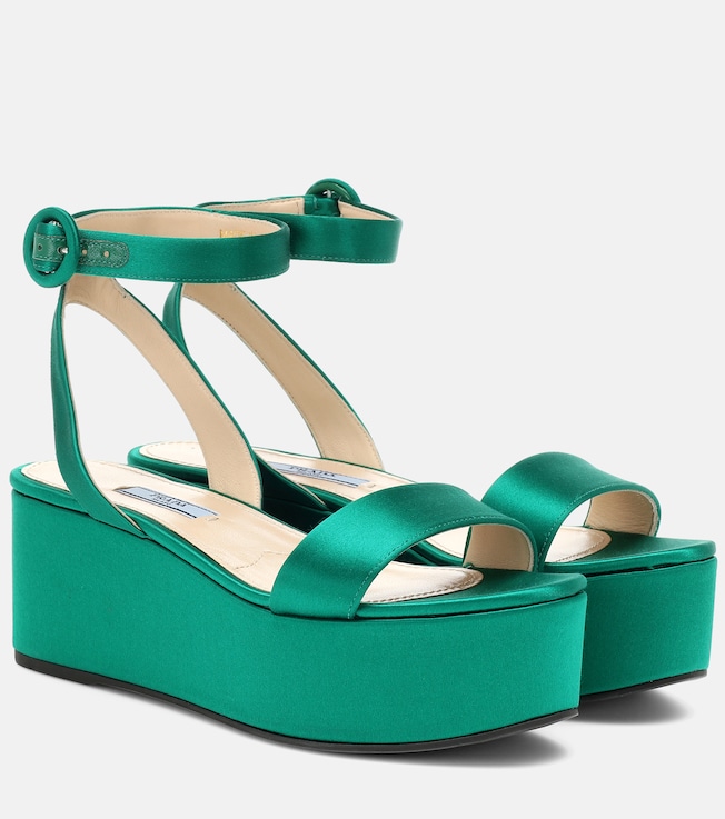 Satin platform sandals | Prada