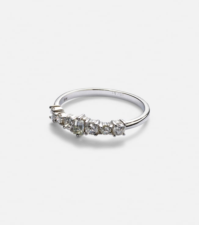 Rivulet 18kt white gold ring with diamonds | Ileana Makri