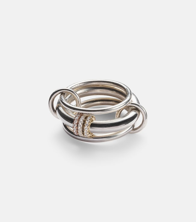 Gemini sterling silver ring with white diamonds | Spinelli Kilcollin