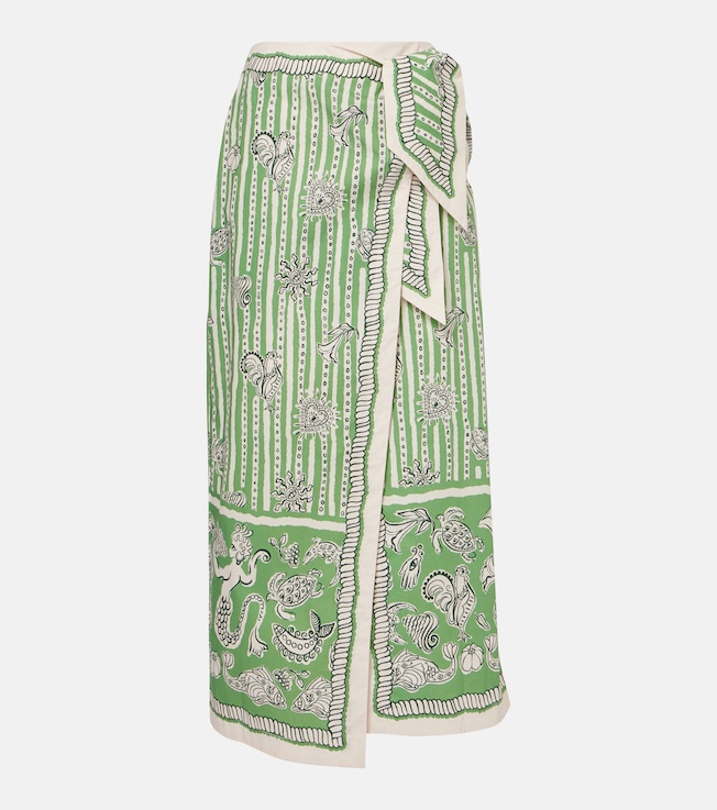 Lula printed cotton wrap skirt | Alémais