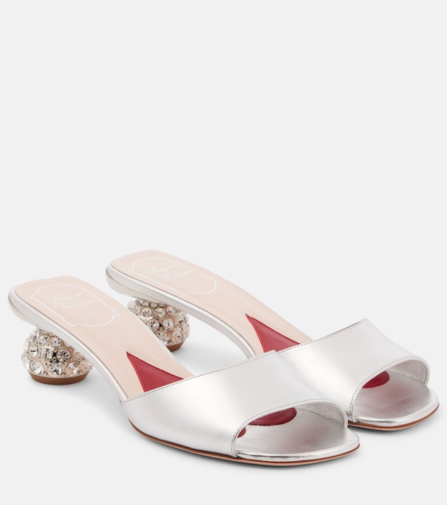 Embellished leather mules | Roger Vivier