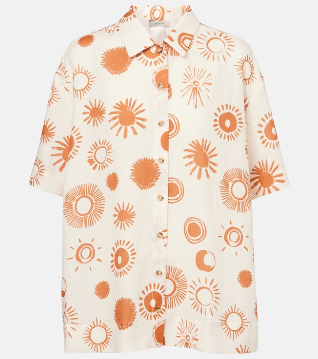 Montauk linen and cotton bowling shirt | Asceno