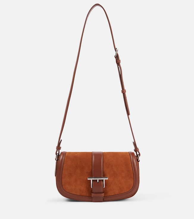 T-Bar Small suede crossbody bag | McQueen