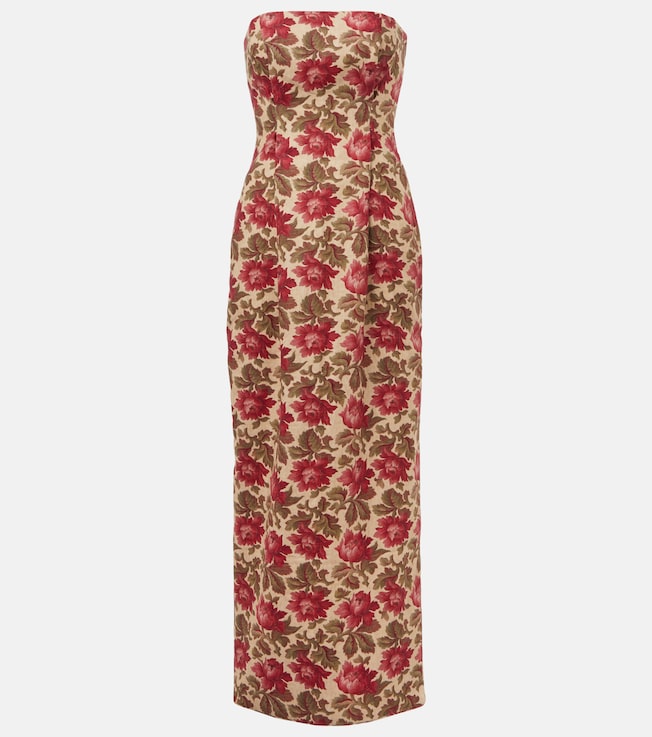 Rosalie floral linen bustier dress | Posse