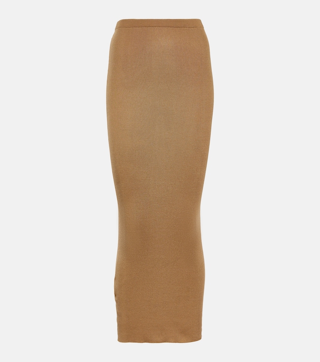 High-rise silk midi skirt | Prada