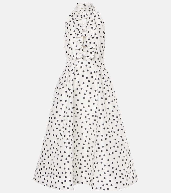 Delia polka-dot halterneck taffeta midi dress | Rebecca Vallance